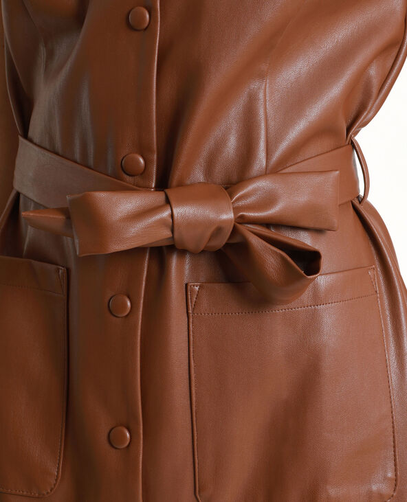 Robe en simili cuir marron - Pimkie
