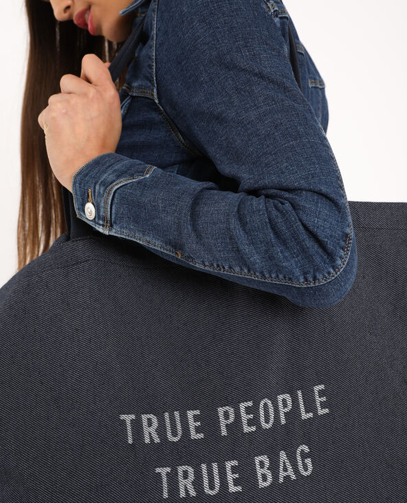 Grand tote bag 100% recyclé bleu foncé - Pimkie
