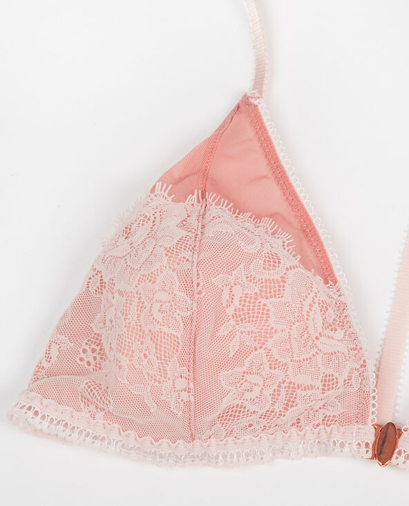 Soutien-gorge en dentelle et tulle rose clair - Pimkie