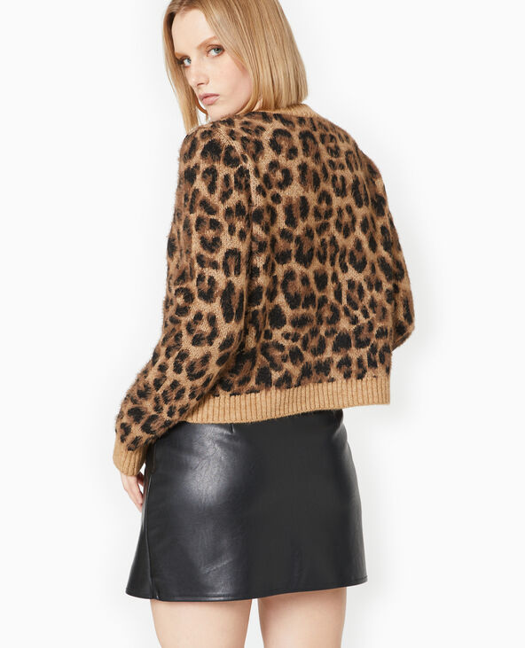 Gilet motif léopard avec boutons dorés camel - Pimkie