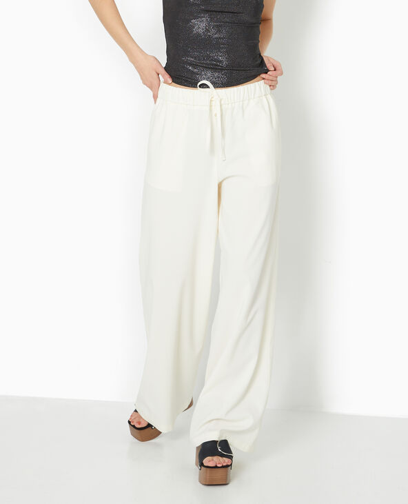 Pantalon city large et droit blanc - Pimkie