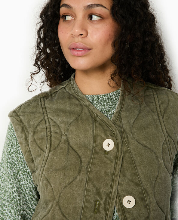Veste matelassée sans manches vert - Pimkie