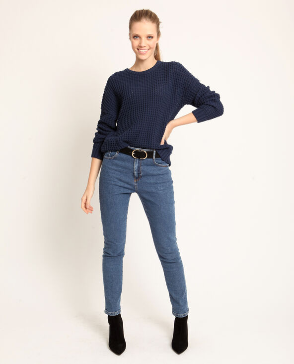 Pull à grosse maille bleu foncé - Pimkie