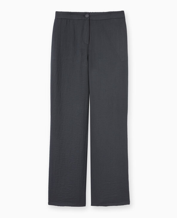 Pantalon droit souple en tissu fluide gris foncé - Pimkie