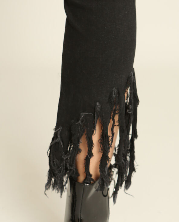 Jean skinny à franges noir - Pimkie