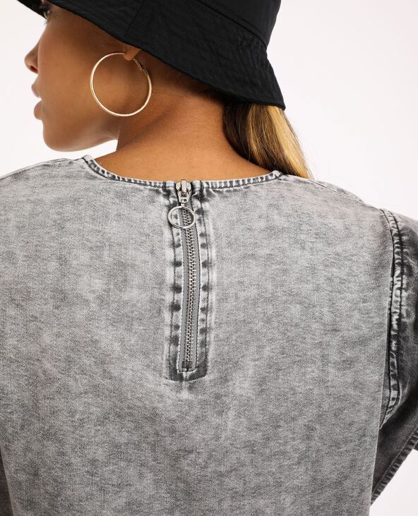 Blouse en jean gris clair - Pimkie