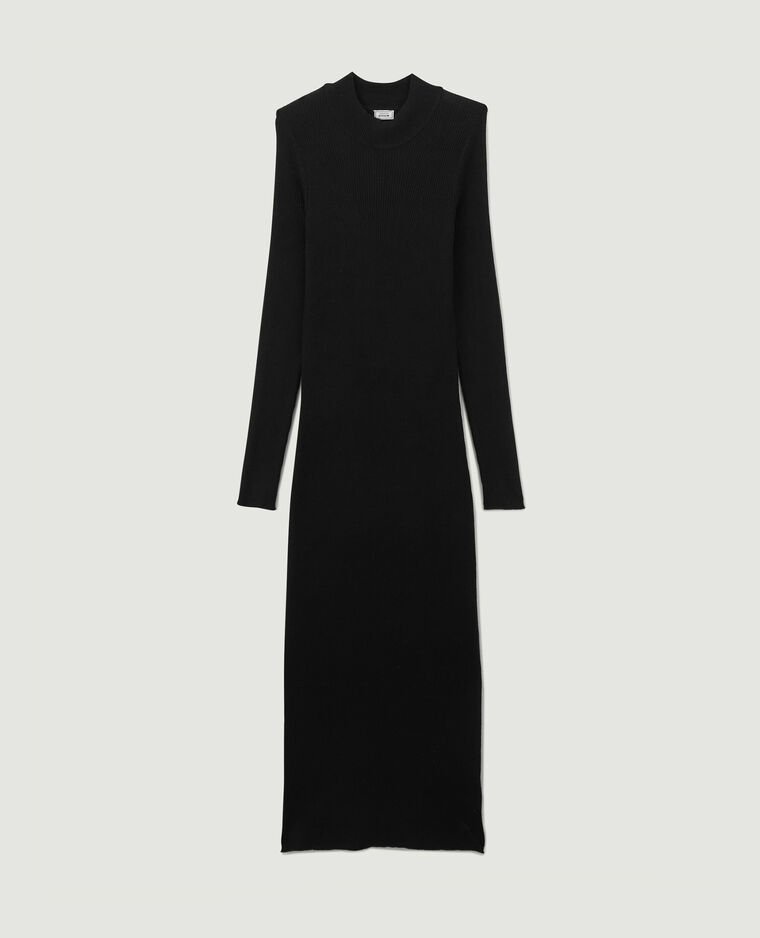 Robe longue en maille côtelée noir - Pimkie