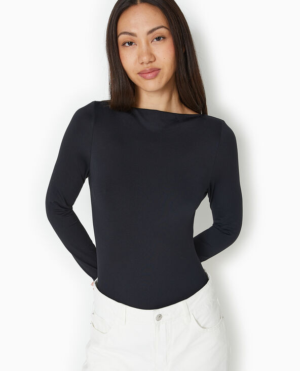 Body manches longues encolure bateau noir - Pimkie