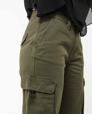 Pantalon cargo taille basse vert kaki - Pimkie