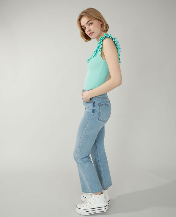Top volanté bleu turquoise - Pimkie