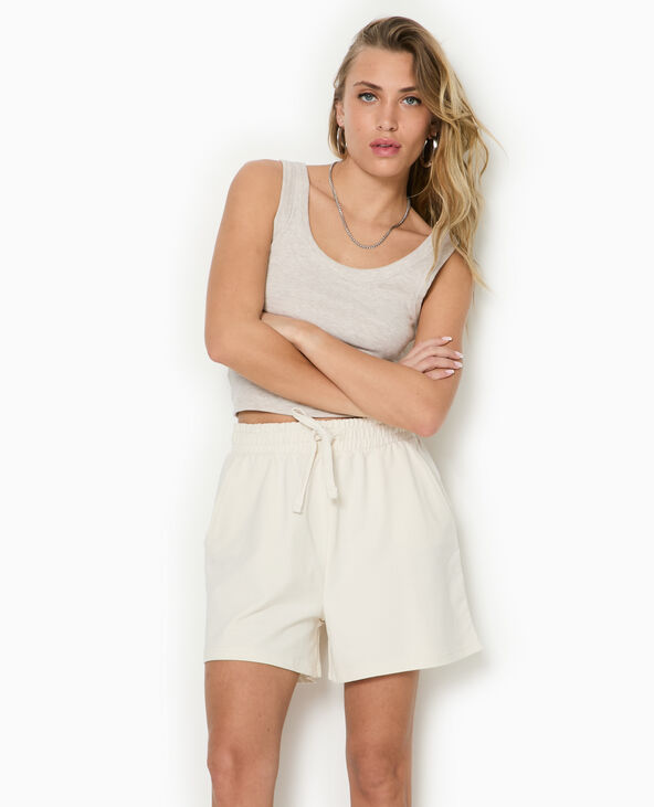 Short en molleton taille élastiquée blanc - Pimkie