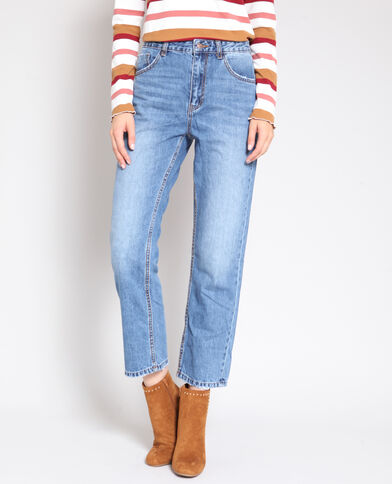 Jean droit taille haute bleu denim - Pimkie