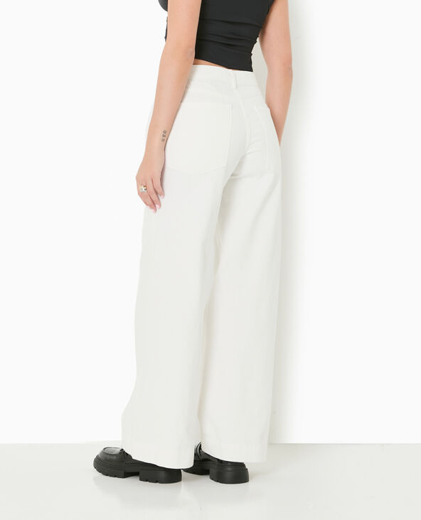 Jean wide taille regular blanc - Pimkie