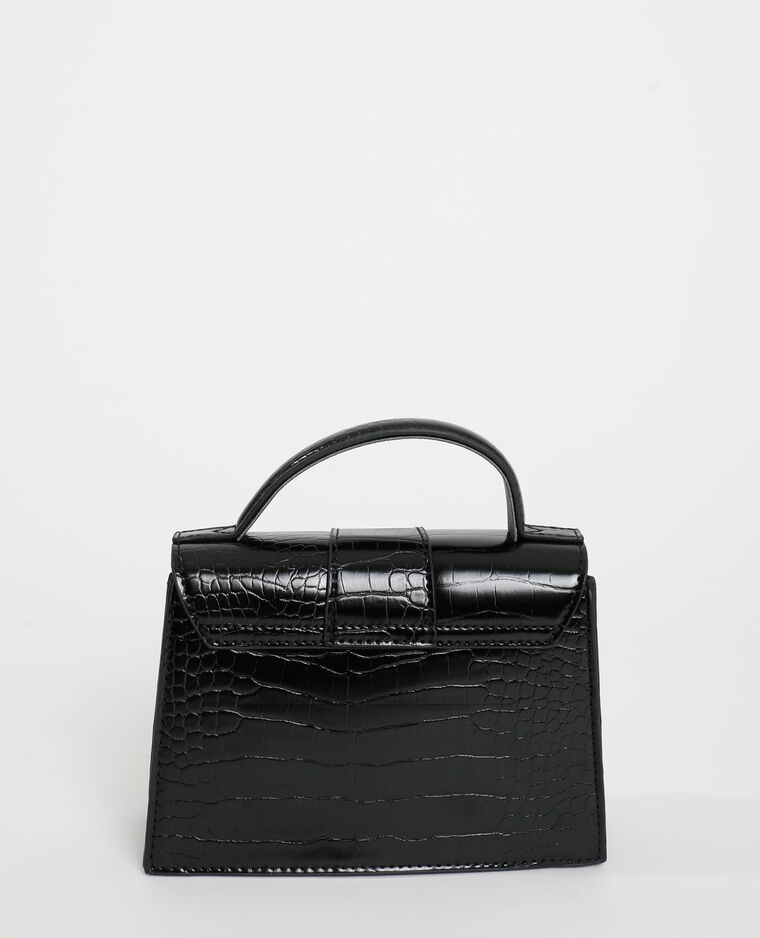 Sac boxy effet croco noir - Pimkie
