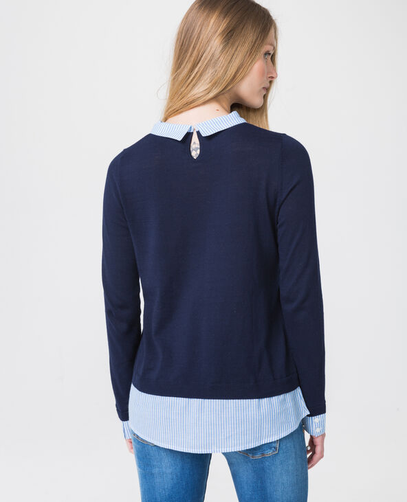 Pull chemise bleu marine - Pimkie