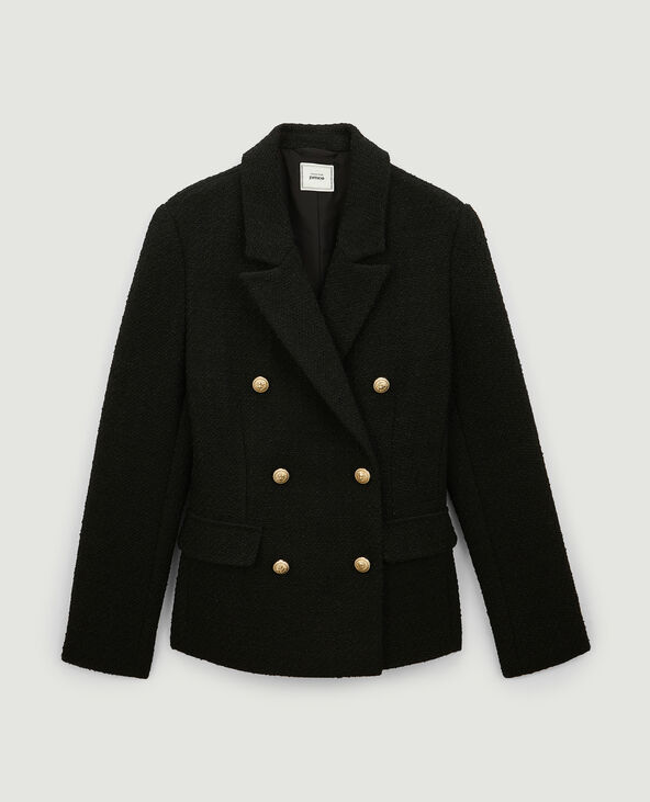 Veste cintrée en tweed noir - Pimkie