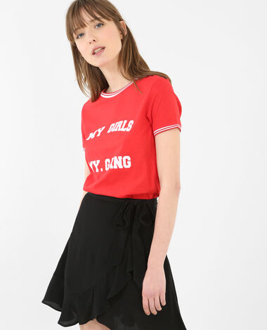 T-shit à message rouge - Pimkie