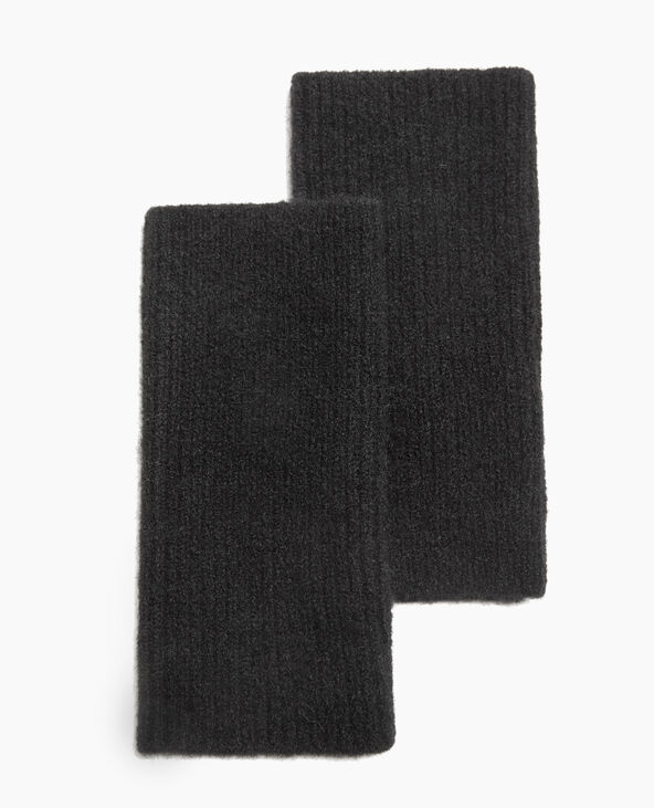 Mitaines en maille côtelée noir - Pimkie