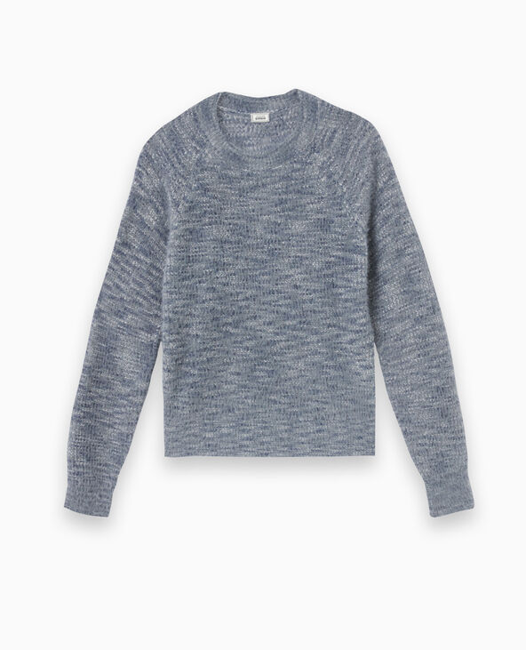 Pull col rond maille fluffy gris chiné - Pimkie