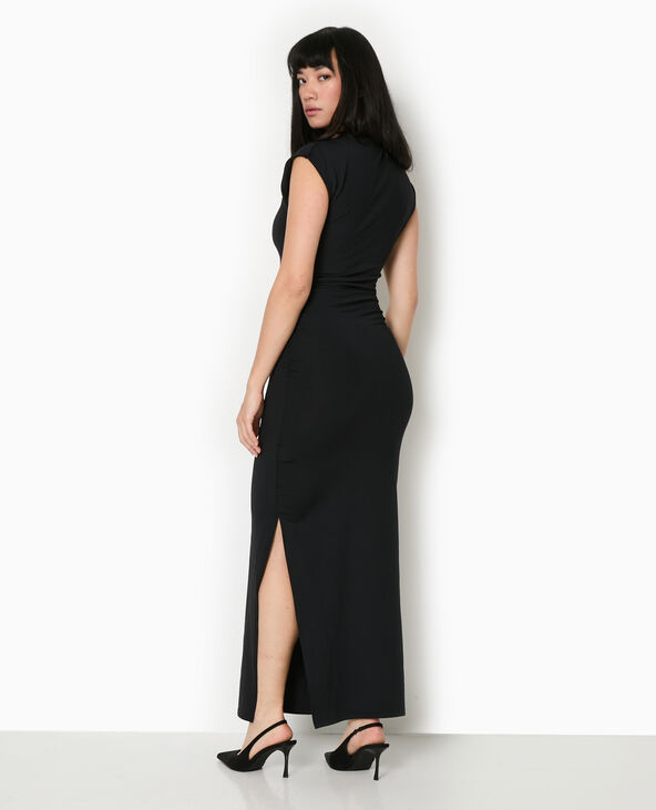 Robe longue sans manches avec fronces noir - Pimkie