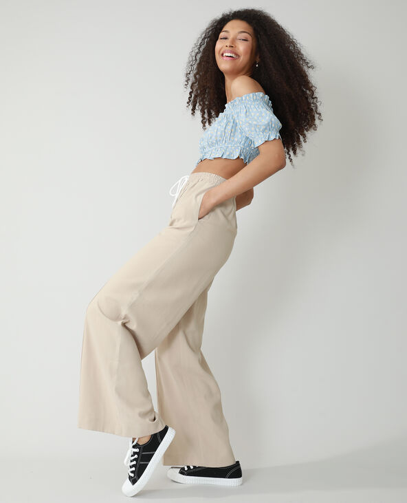 Crop top fleuri bleu - Pimkie