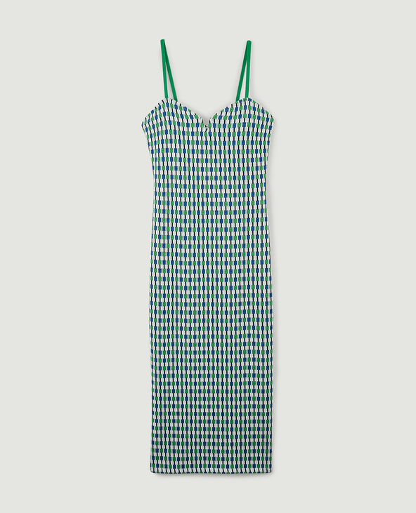 Robe longue en maille tricot vert - Pimkie