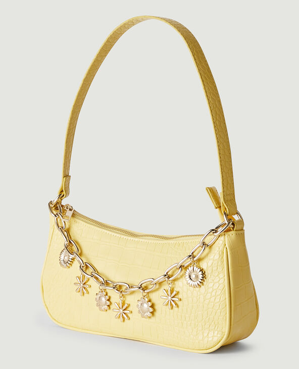 Sac baguette effet croco jaune - Pimkie