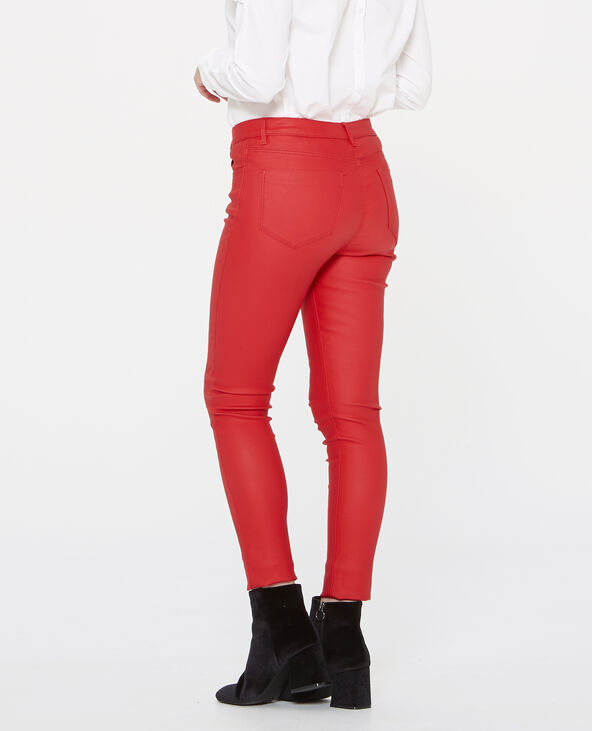 Pantalon enduit rouge outlet
