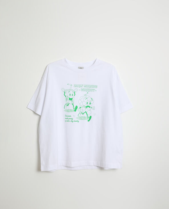 T-shirt oversize à message blanc - Pimkie