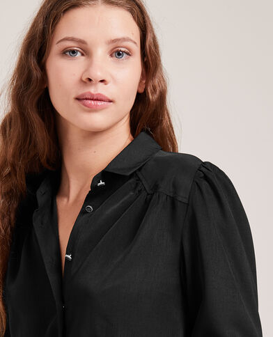 Chemise fluide boutons métalliques noir - Pimkie