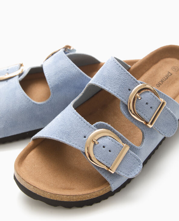 Mules à brides avec semelles façon liège bleu - Pimkie