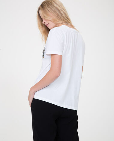 T-shirt à perles blanc - Pimkie