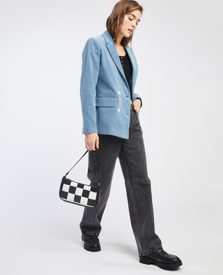 Blazer en velours bleu clair - Pimkie