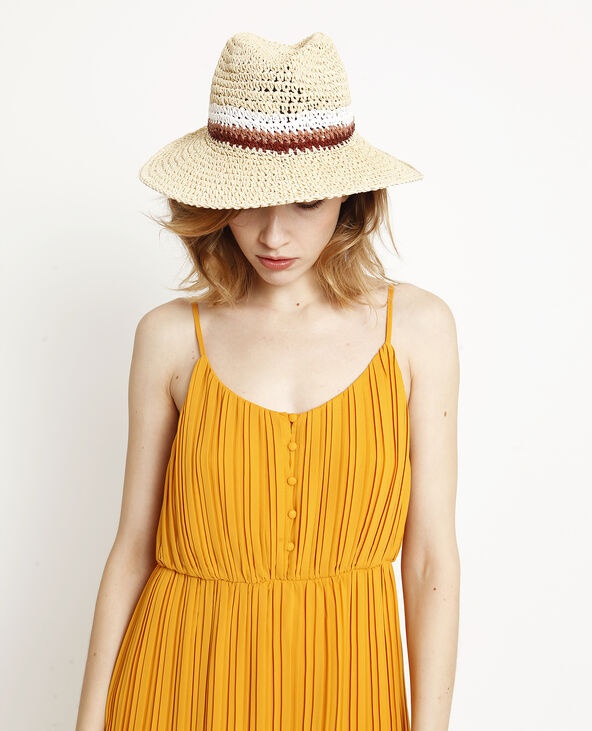 Chapeau de paille coloré bordeaux - Pimkie