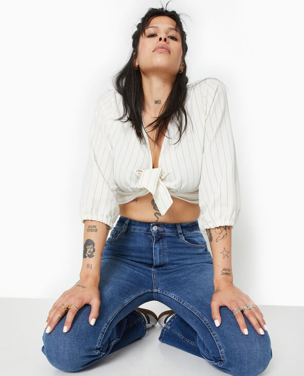 Blouse avec noeud devant clearance