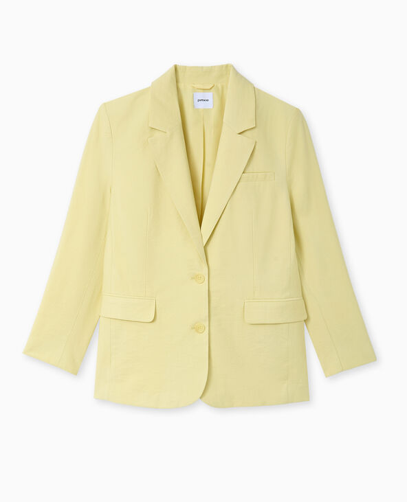 Veste blazer oversize en tissu fluide jaune - Pimkie