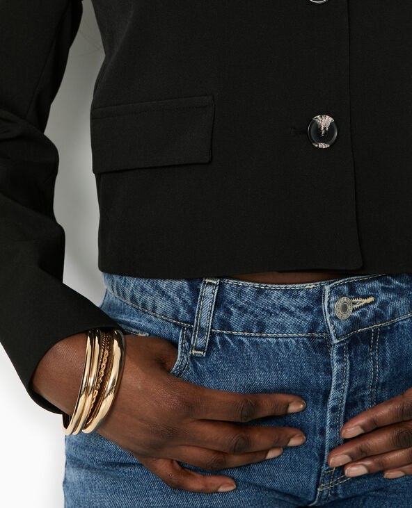 Veste city droite et courte noir - Pimkie