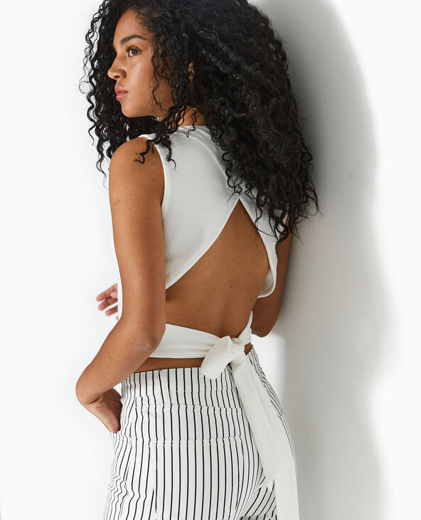 Débardeur en maille côtelée avec cut out dos blanc - Pimkie