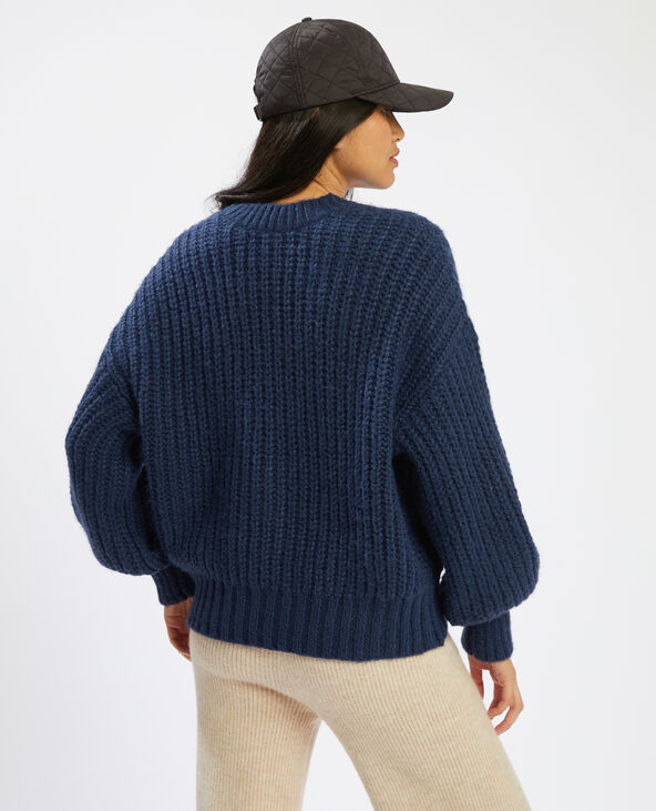 Gilet maille bleu marine hot sale femme