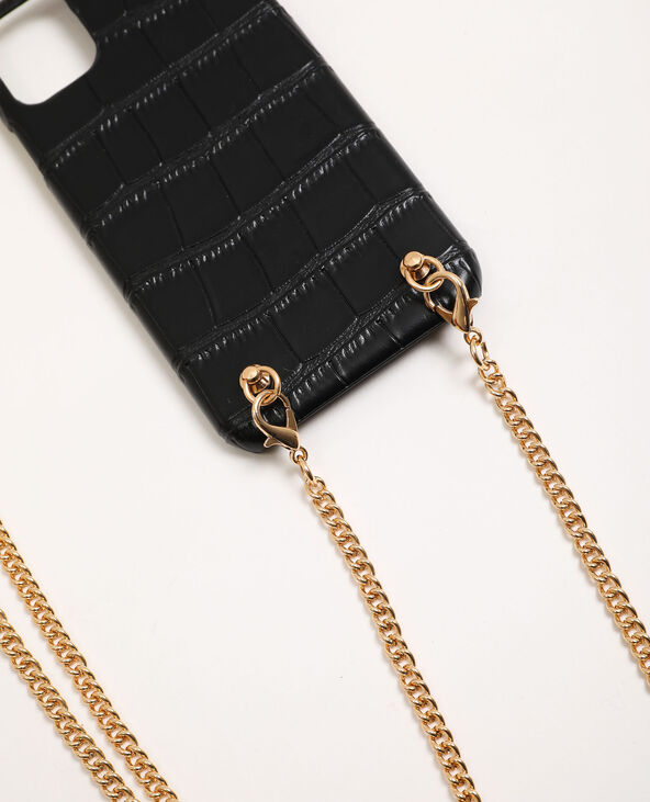 Coque compatible iPhone avec bandoulière noir - Pimkie