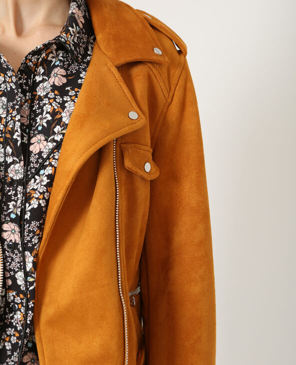Veste style perfecto suédine camel - Pimkie