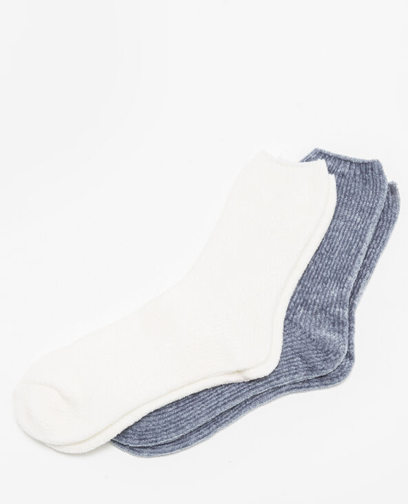 Lot de 2 paires de chaussettes chenille gris foncé - Pimkie