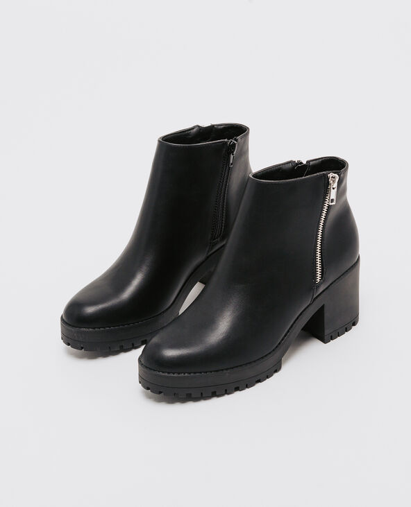 Boots à semelle crantée noir - Pimkie