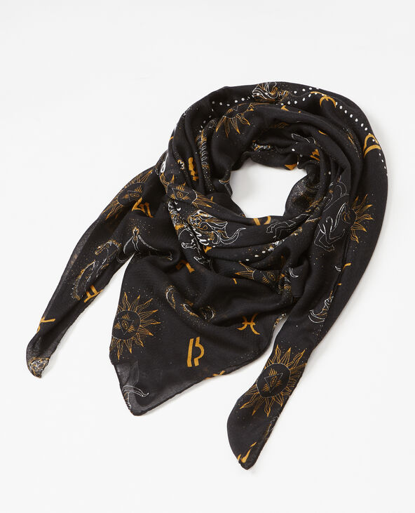 Foulard imprimé zodiaque noir - Pimkie