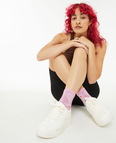 Paire de chaussettes motif paisley rose - Pimkie
