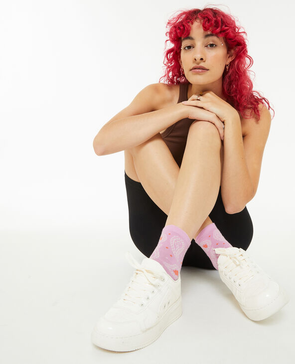 Paire de chaussettes motif paisley rose - Pimkie