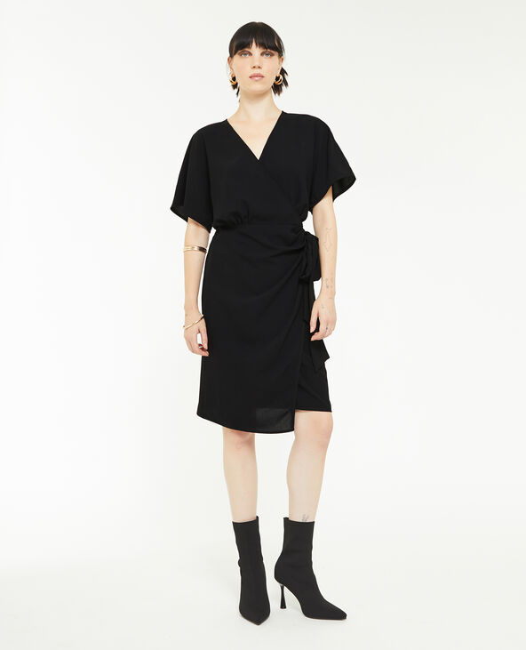 Robe midi porte-feuille noir - Pimkie