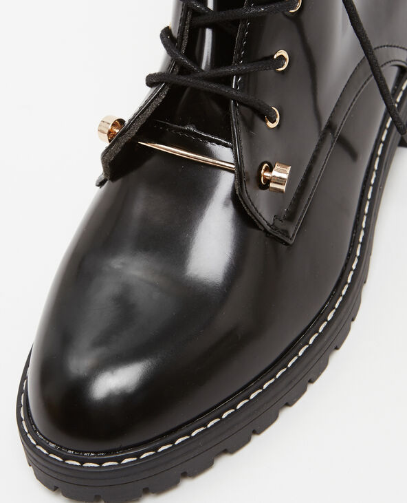 Boots rangers à brides noir - Pimkie