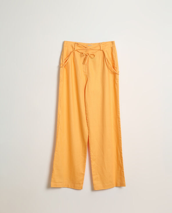 Pantalon wide leg high waist orange - Pimkie