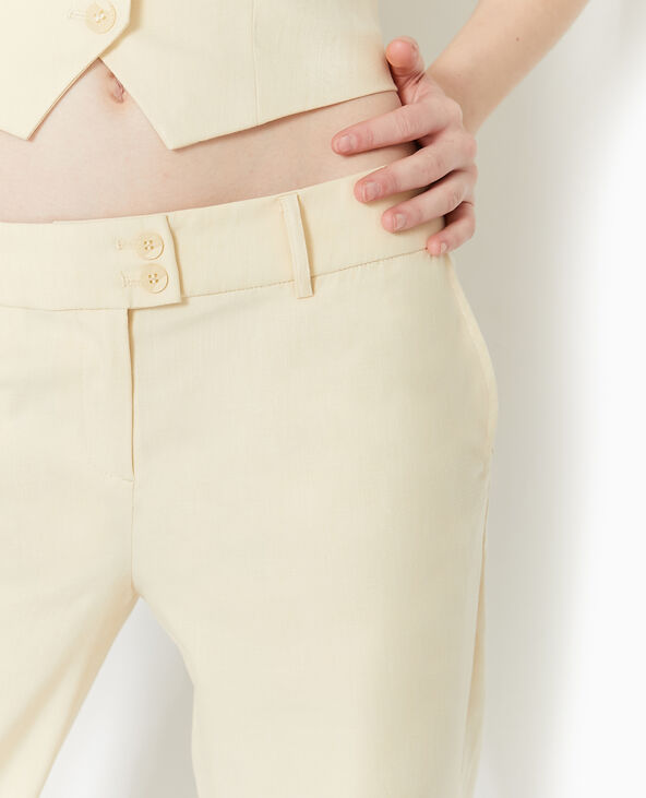Pantalon droit taille basse beige - Pimkie